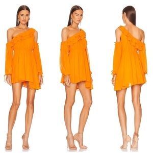 Michael Costello x REVOLVE Everett Mini Dress in Orange